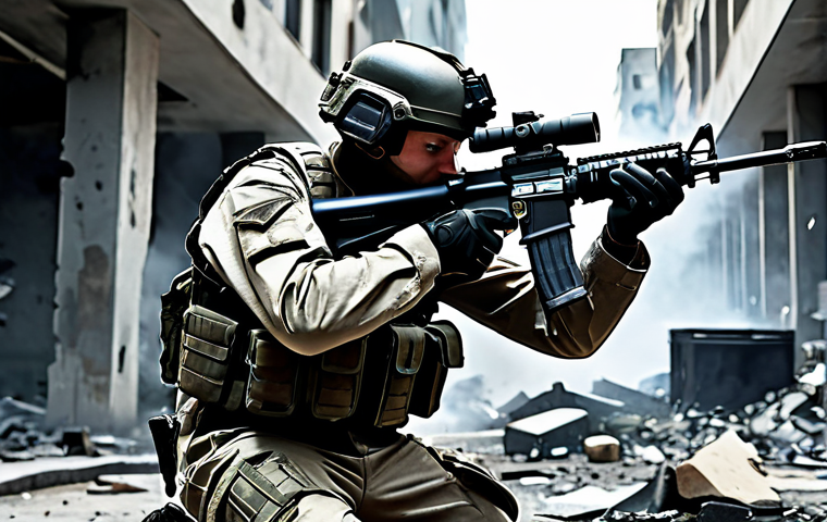 Immersive FPS Action**

"A fully clothed soldier in modern military gear, firing an M4A1 rifle in a war-torn urban environment, debris and smoke filling the air, realistic sound waves emanating from the weapon, dynamic lighting, appropriate attire, safe for work, perfect anatomy, natural proportions, professional digital art, high quality, family-friendly."

**