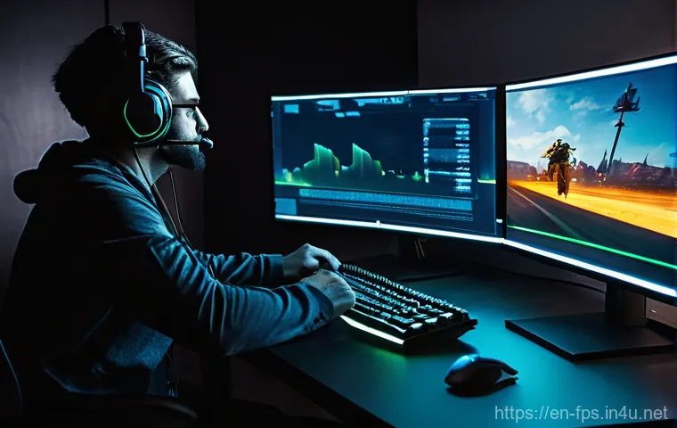 FPS 게이머를 위한 최적의 책상 세팅 - **Prompt 1: Ergonomic Gaming Command Center**
    A male or female gamer, approximately 20-25 years ...